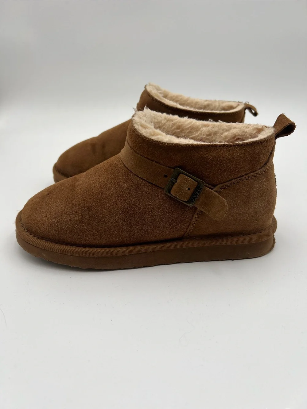 BearPaw Kids Brown Cozy Shearling-Lined Ankle Boots